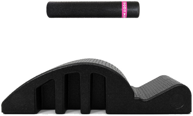 바디맵 일체형 스파인 코렉터 스트레칭 기구 + EPP 45 폼롤러 세트, 블랙, 1세트