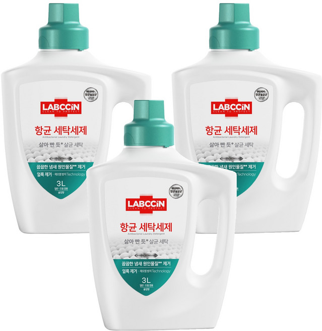 랩신 항균 솔잎향 액상세제 본품, 3L, 3개