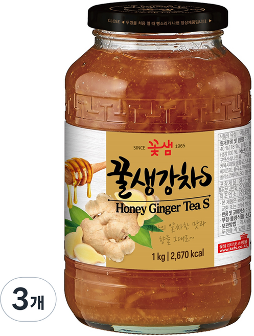 꽃샘 꿀생강차 S, 1kg, 1개입, 3개