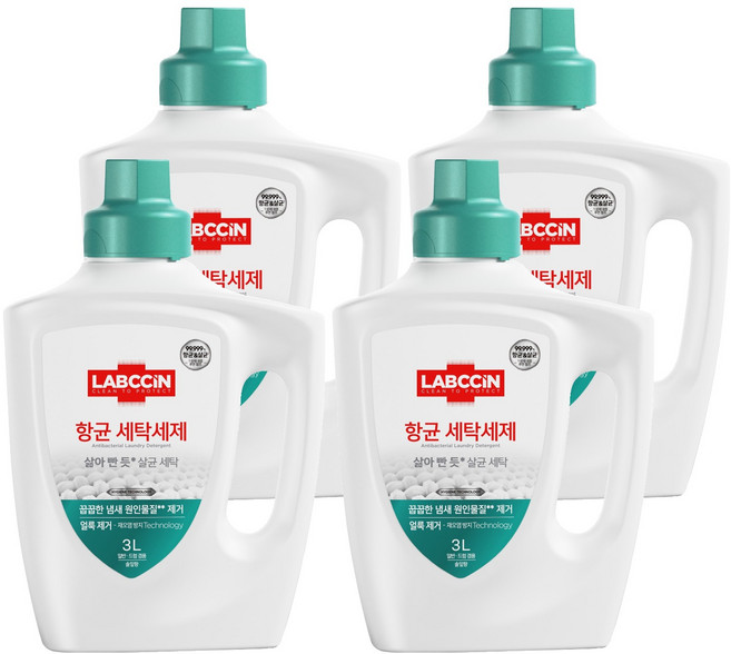 랩신 항균 솔잎향 액상세제 본품, 3L, 4개