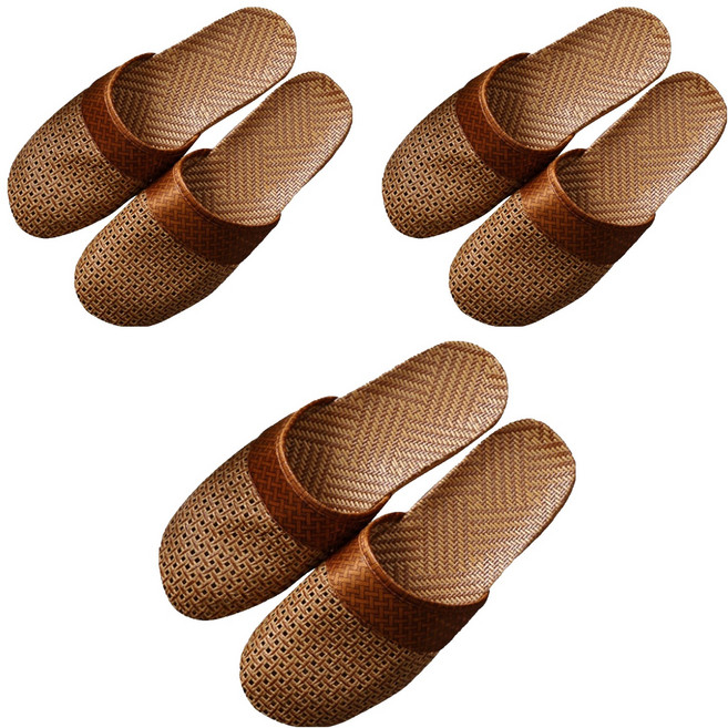 앤티스 쿨썸머 라탄 논슬립 남성 거실화, 브라운, 3개