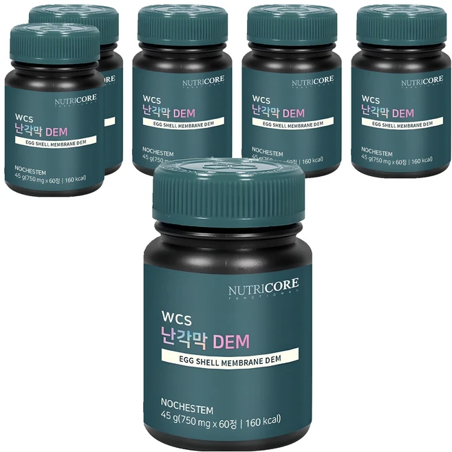 뉴트리코어 난각막 DEM 45g, 60정, 6개 - 쿠팡