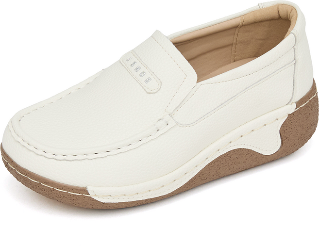 제이슈 소가죽 데민 플랫폼 통굽 슬립온 5.5cm