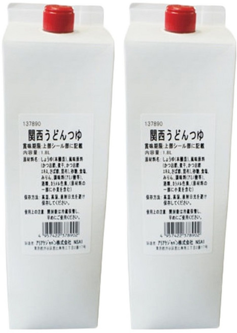 아리아케-간사이우동쯔유, 1.8L, 2개