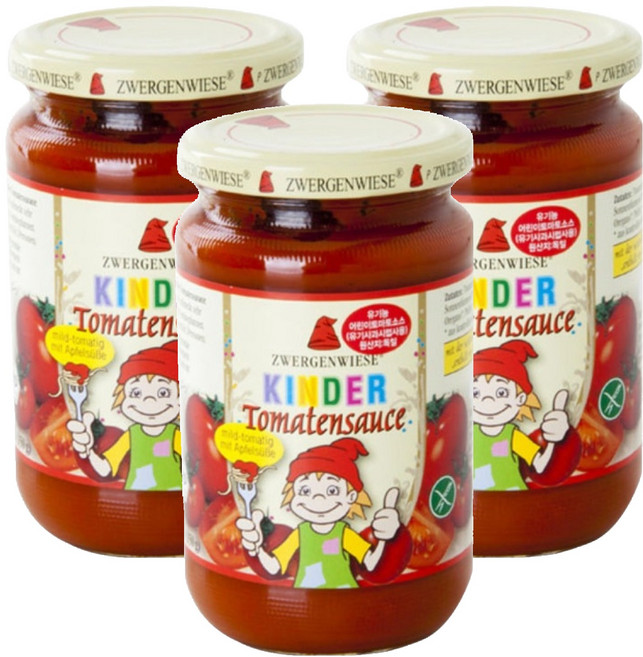 쯔베르겐비제 유기농 어린이 토마토소스, 340ml, 3개