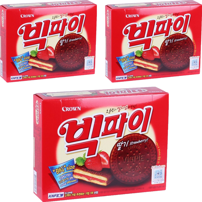 크라운 빅파이 딸기, 324g, 3개