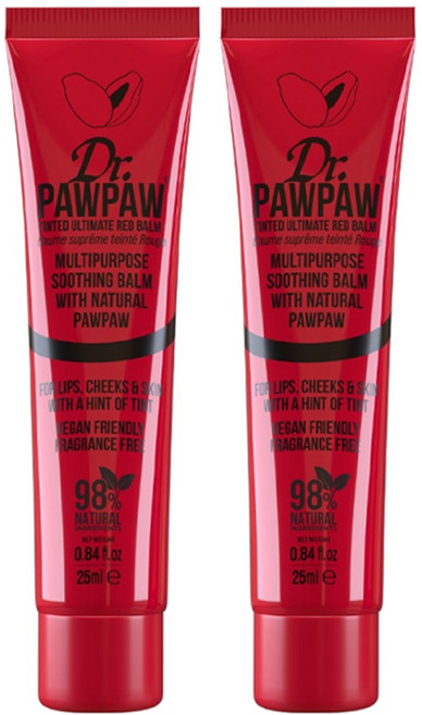 Dr.PAWPAW 台灣公司貨 熱戀紅潤色霜(英國木瓜霜 護唇膏), 2個, 25ml, 紅色