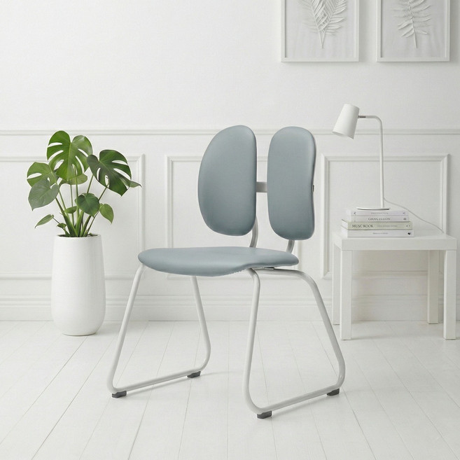 듀오백 집중형 책상 의자 D-043W, 그레이