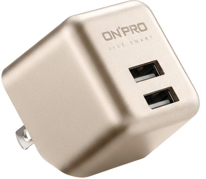 ONPRO 雙USB 3.4A 急速充電器 UC-2P01 PLUS, 玫瑰金, 1個