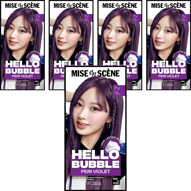 mise en scene 魅尚萱 NEW HELLO BUBBLE 染髮劑, 櫻草紫, 5個