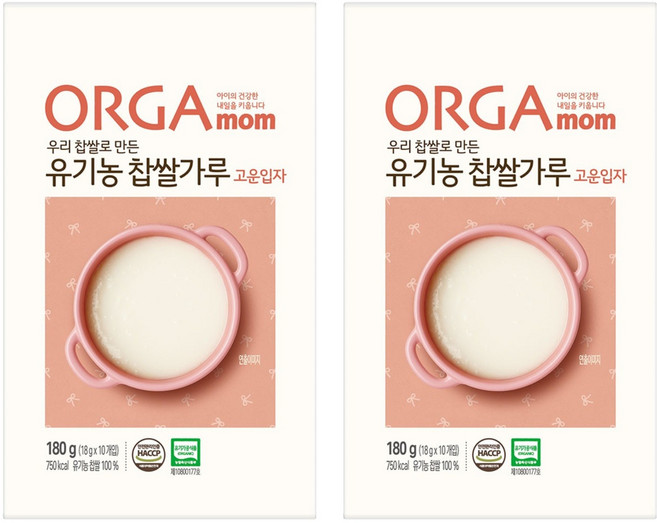 올가홀푸드 우리쌀로 만든 유기농 찹쌀가루 고운입자, 180g, 2개