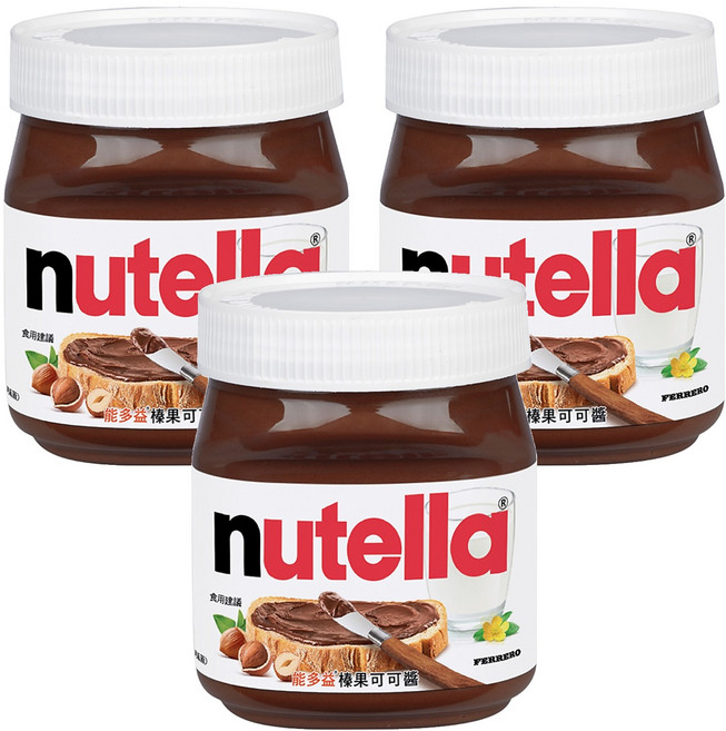 nutella 能多益 榛果可可醬, 350g, 3罐