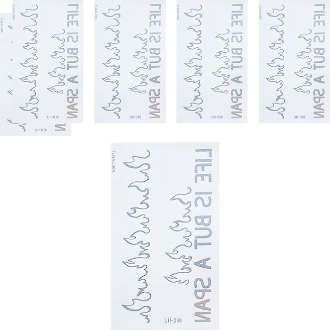 理享家 草本半永久防水紋身刺青貼紙 UH-038 105 x 60mm, 顏色隨機, 6個