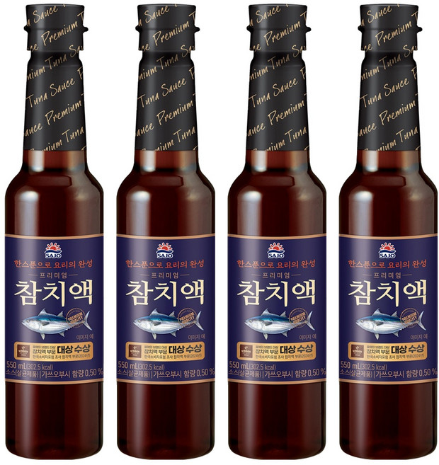 사조 프리미엄 참치액, 550ml, 4개