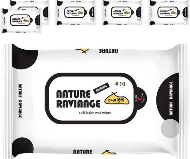 하비앙쥬 미니 물티슈 휴대용, 10개입, 6개