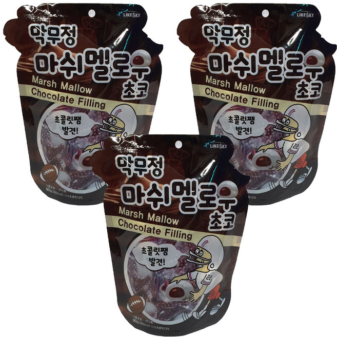 라이크스카이 막무정 마시멜로우 초코, 90g, 3개