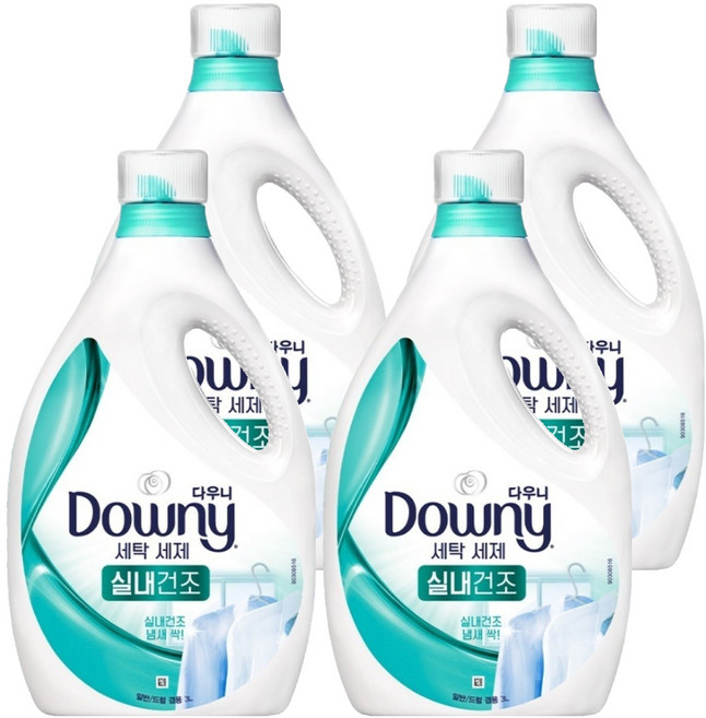 Downy 室內晾衣型衣物專用洗衣精 高效濃縮, 3L, 4瓶