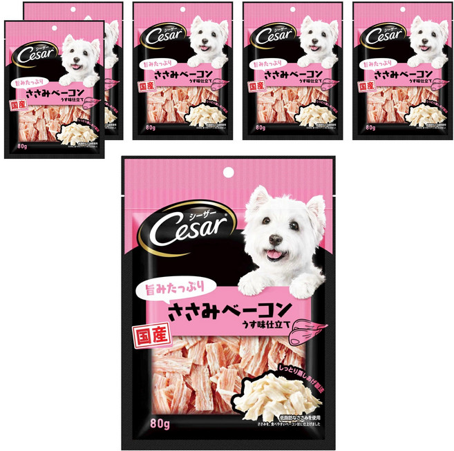 Cesar 西莎 點心系列 狗零食, 低脂雞胸培根切片口味, 80g, 6包