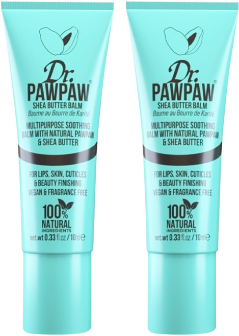 Dr.PAWPAW 台灣公司貨 乳木果修護霜護唇膏, 2個, 10ml, 透明色/果香