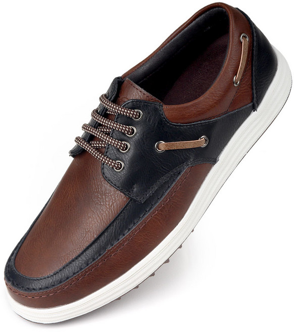 에스유니 남성용 가죽 세련된 캐주얼 보트 로퍼 1002