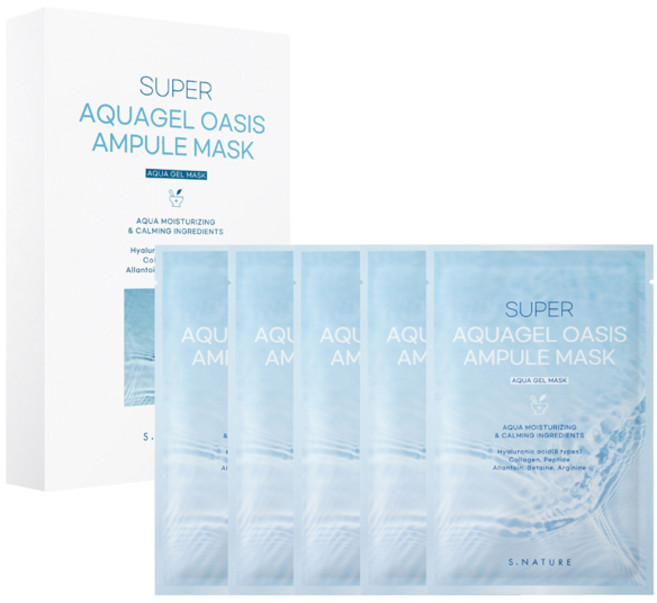 에스네이처 수퍼 아쿠아겔 오아시스 앰플 마스크팩 30ml, 5개입, 1개