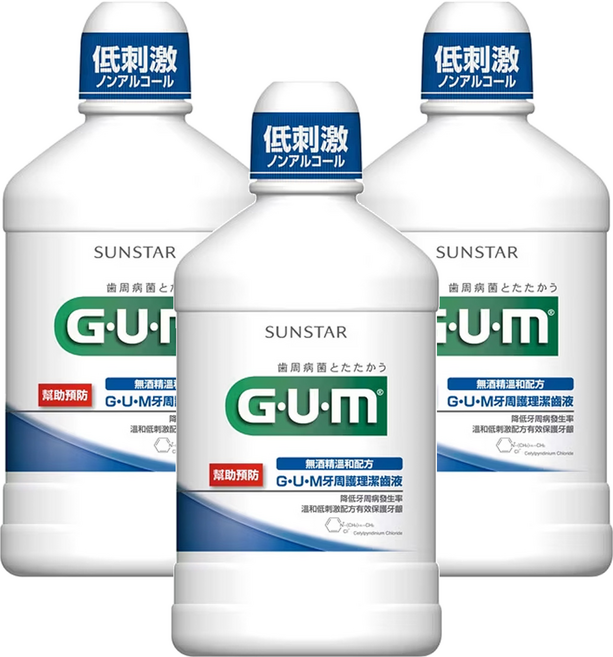 SUNSTAR 三詩達 G.U.M 官方直營 牙周護理潔齒液, 500ml, 1入, 3瓶