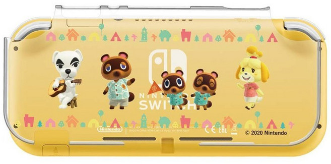 MAXGAMES 原廠 Lite 透明水晶殼 Nintendo Switch Lite 專用 動森 透明色, T3103, 動森 透明色 + 黃色, 1個