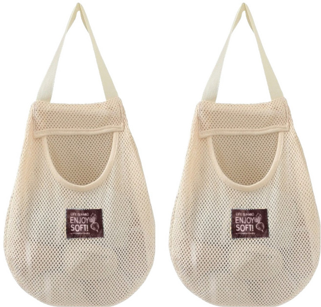 루미쉘 옷장 정리 다용도 수납함 걸이식 속옷 양말 정리 23x25cm, 베이지, 2개