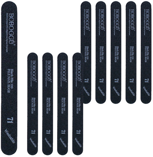 보보꾸 프로 손톱파일 강함 100 71, 블랙, 10개