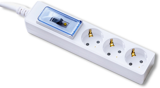 엘리펀탭 자동소화 고용량 멀티탭 3구, 5m, 화이트, 1개