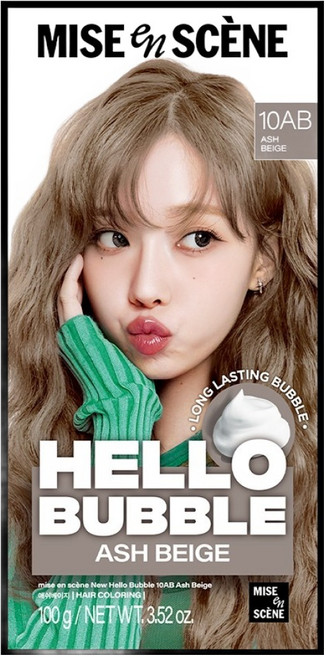 미쟝센 헬로 버블 염색제, 10AB애쉬베이지, 1개