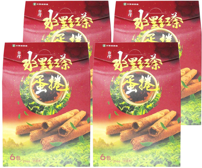 水里鄉農會 水里紅茶蛋捲 6包, 216g, 4盒