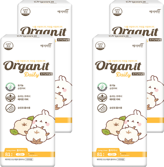 예지미인 오닛 데일리 커버 팬티라이너, 롱, 81개입, 4개