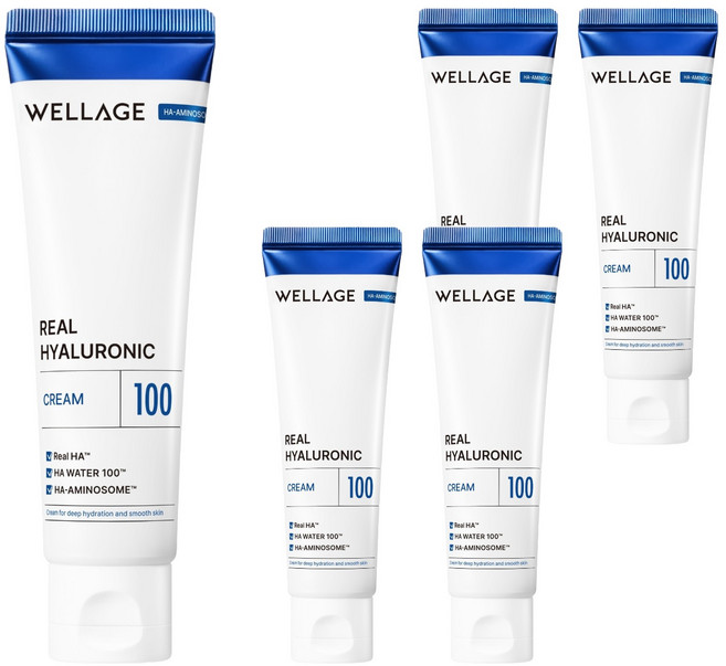 웰라쥬 리얼 히알루로닉 100 크림, 80ml, 5개