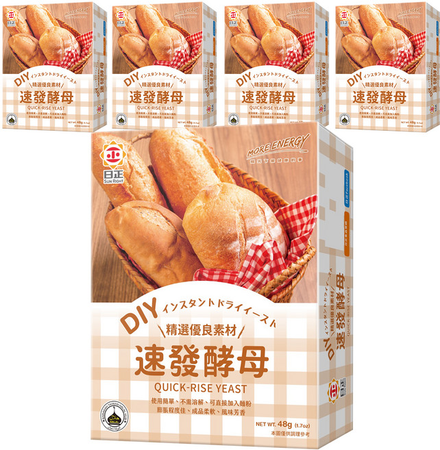 日正食品 速發酵母 4包, 48g, 5盒