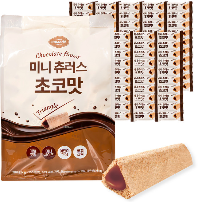 로마나 미니 츄러스 초코맛, 100개, 2g