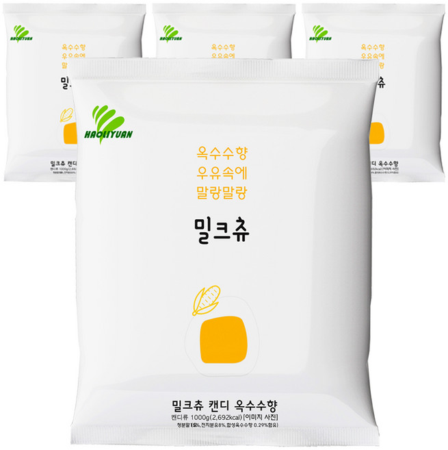하오리위안 밀크츄 캔디 옥수수향, 1kg, 4개