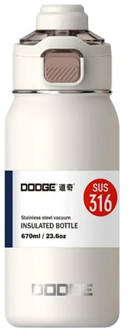 DODGE 道奇 雙飲保溫杯, 顏色隨機, 670ml, 1個
