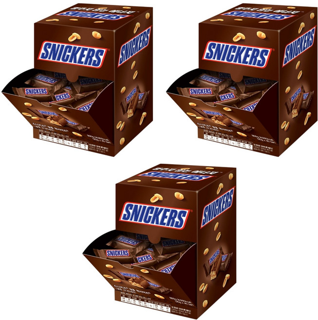 스니커즈 땅콩 초코바 펀사이즈, 800g, 3개