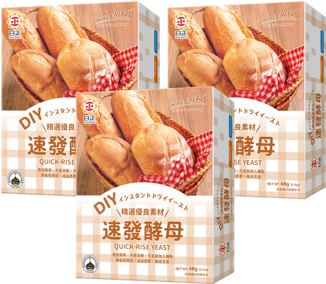 日正食品 速發酵母 4包, 48g, 3盒