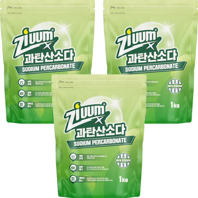 슈가버블 지움 분말 과탄산소다, 1kg, 3개