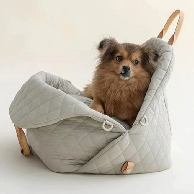 딩동펫 반려동물 스너글 2in1 이동가방 카시트, 그레이, 1개