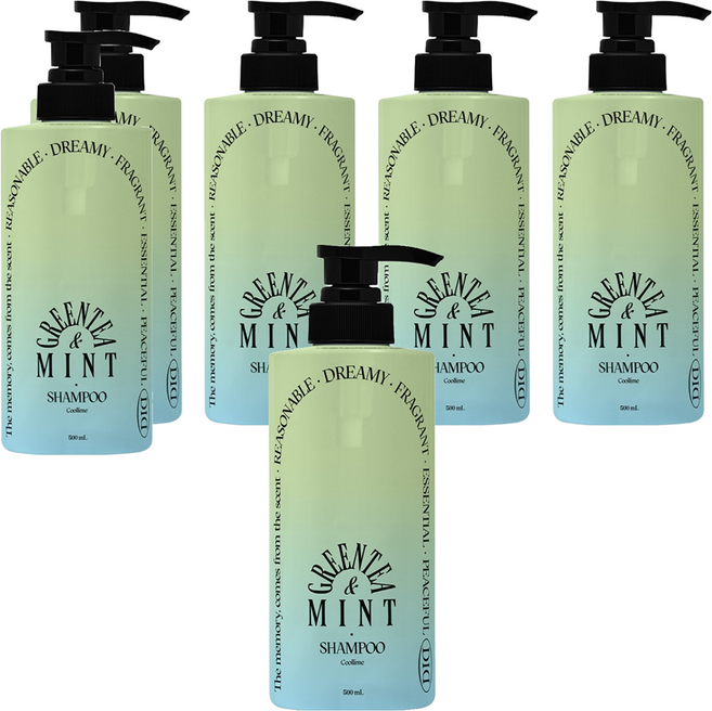 오디드 쿨라임 샴푸 그린티 민트향, 500ml, 6개