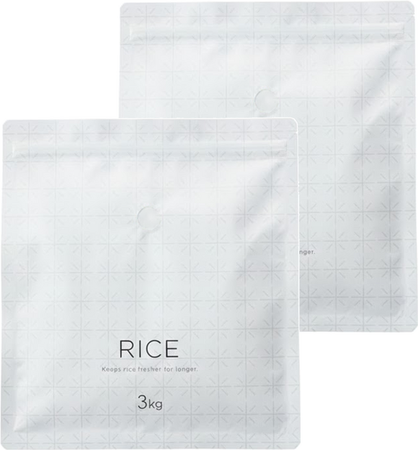 marna 極 白米保存袋 3kg x 2袋, 1組, 白