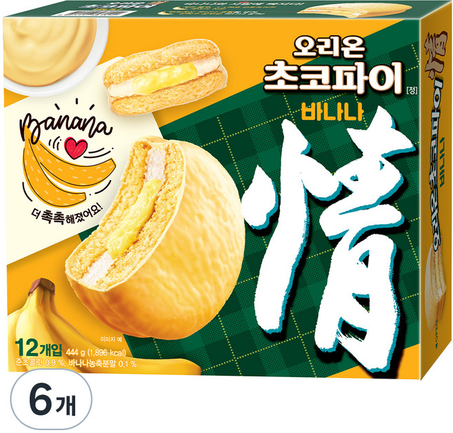 오리온 초코파이 바나나 12p, 444g, 6개