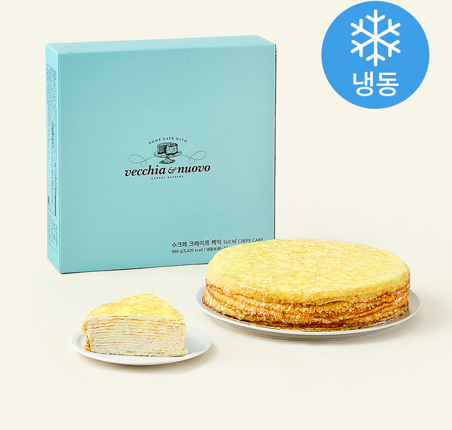 베키아에누보 수크레 크레이프 케이크 (냉동), 950g, 1개