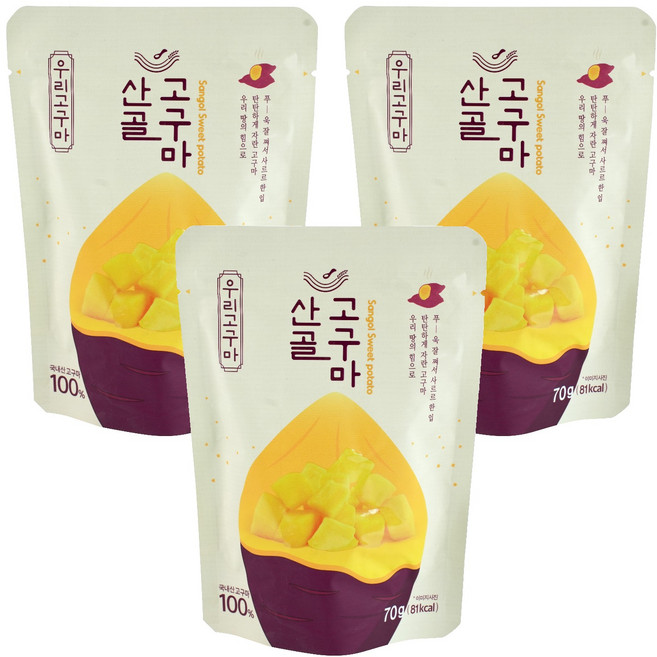에코맘의산골이유식 산골고구마, 3개, 70g
