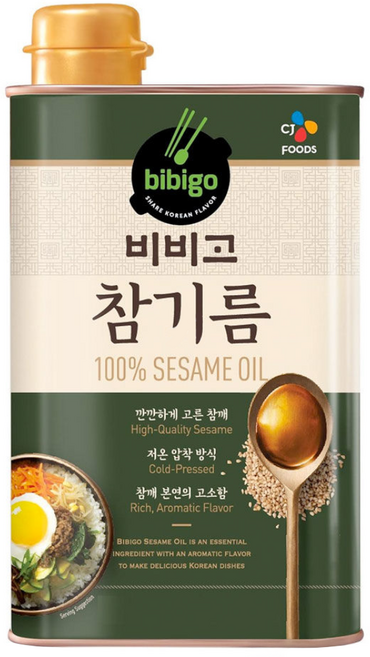 CJ bibigo 芝麻油 500ml 精選芝麻 精細壓榨製成, 1罐