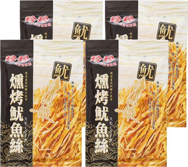 珍珍 燻烤魷魚絲, 27g, 4包