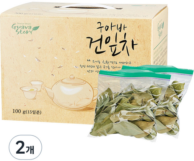 구아바스토리 유기농 구아바 건잎차 15일분, 25g, 4개입, 2개